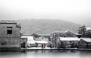 白雪纷飞的村落与古镇